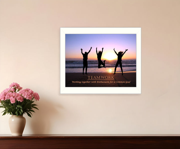 Teamwork 4 White Framed Print Wall Art