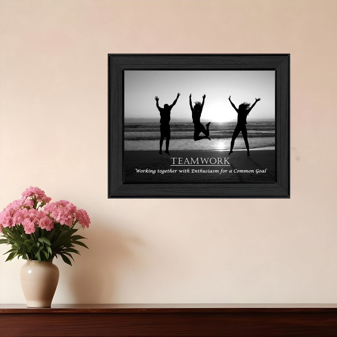 Teamwork 5 Black Framed Print Wall Art