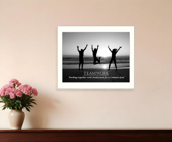 Teamwork 6 White Framed Print Wall Art