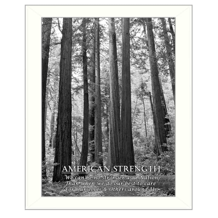 American Strength 6 White Framed Print Wall Art