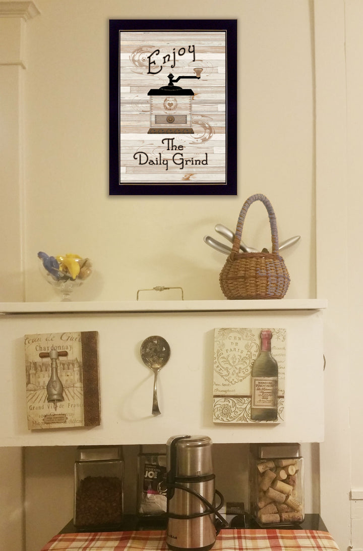 The Daily Grind 3 Black Framed Print Kitchen Wall Art