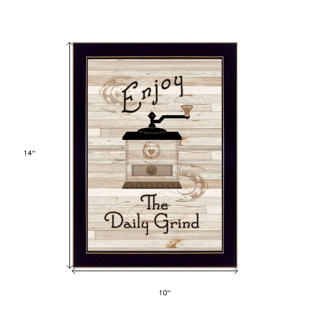 The Daily Grind 3 Black Framed Print Kitchen Wall Art