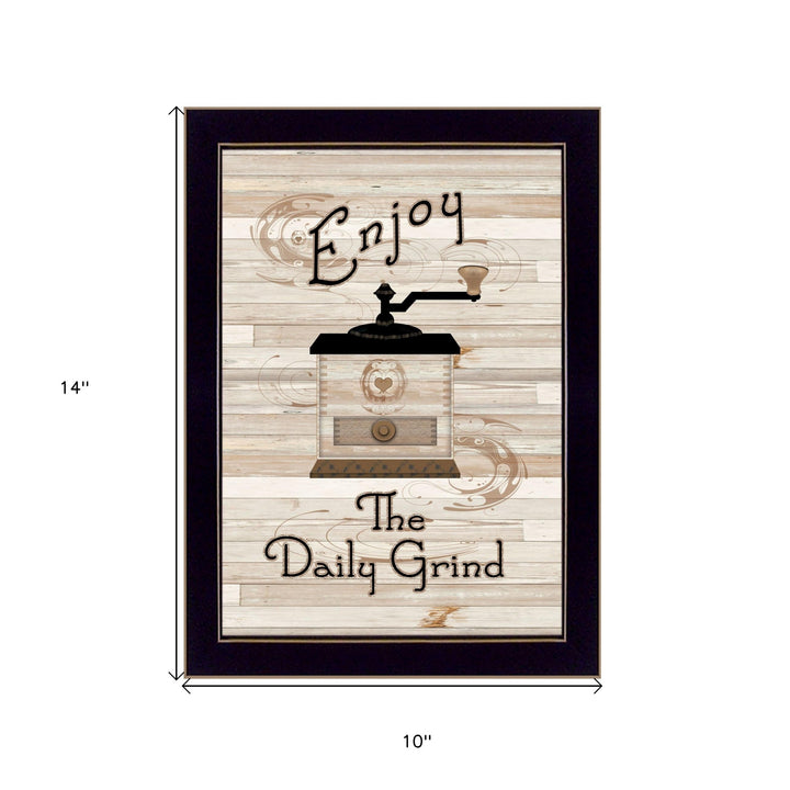 The Daily Grind 3 Black Framed Print Kitchen Wall Art