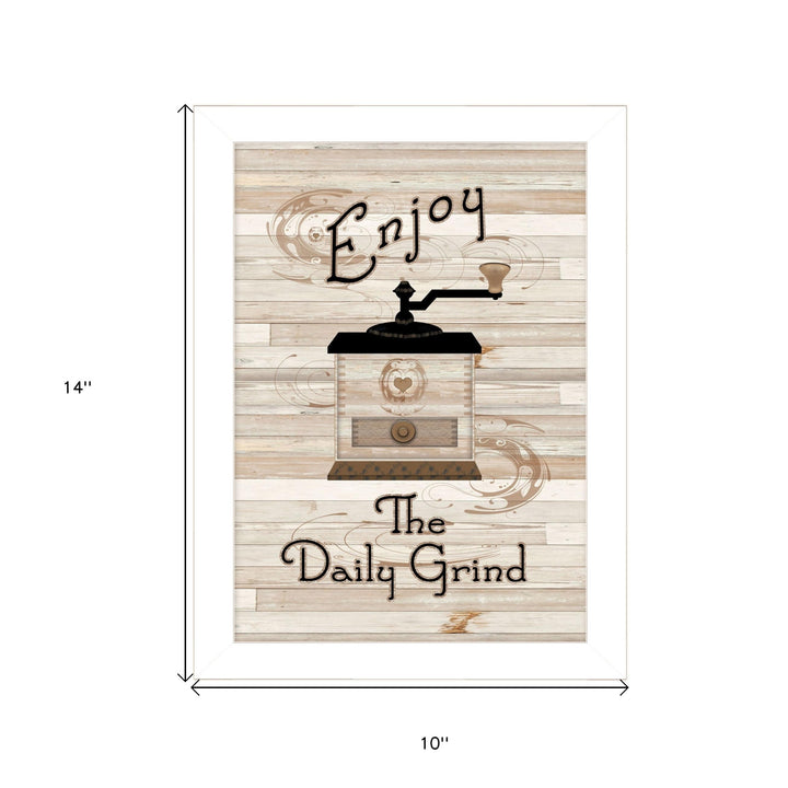 The Daily Grind 4 White Framed Print Kitchen Wall Art