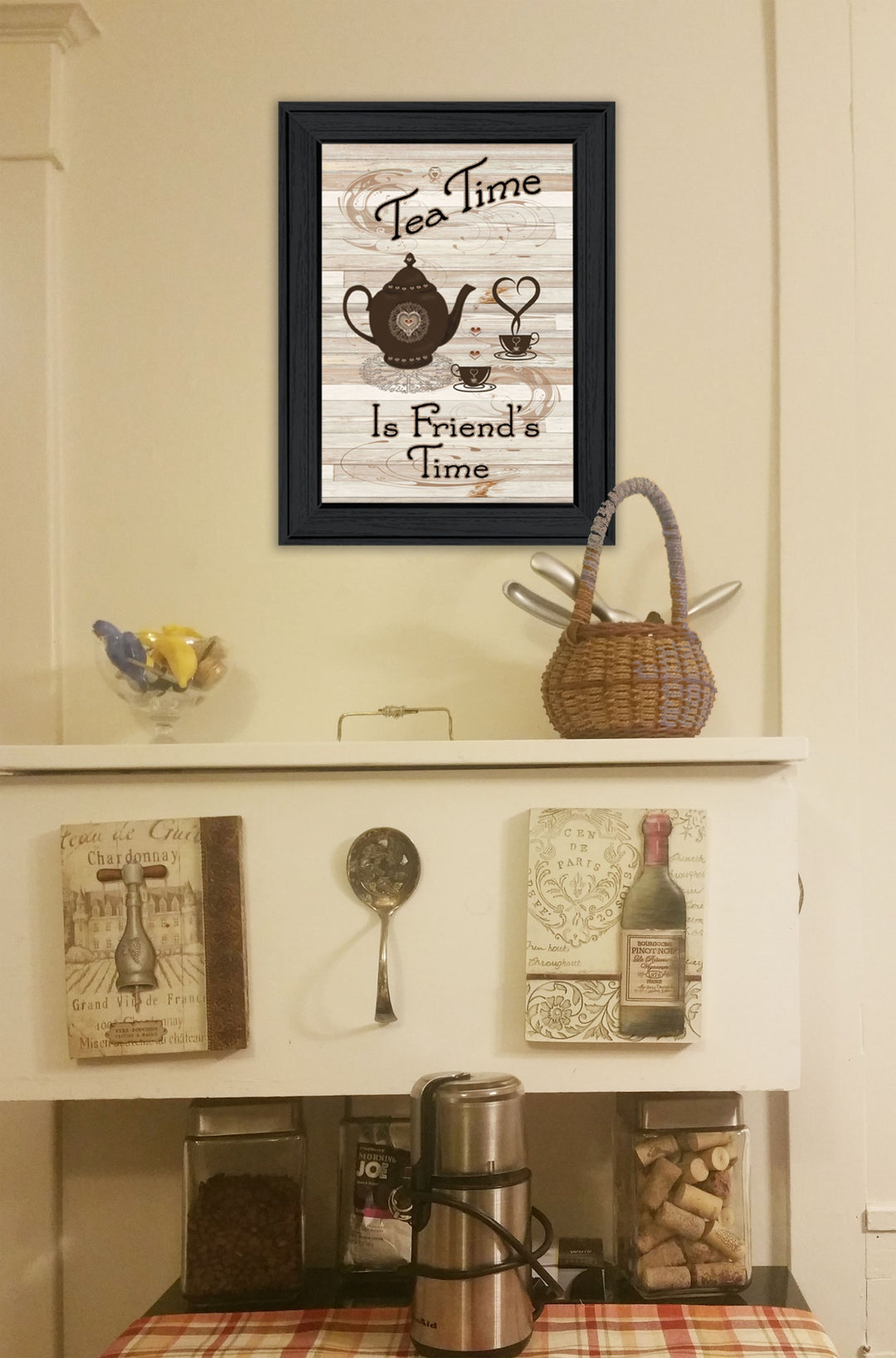 Tea Time 2 Black Framed Print Kitchen Wall Art