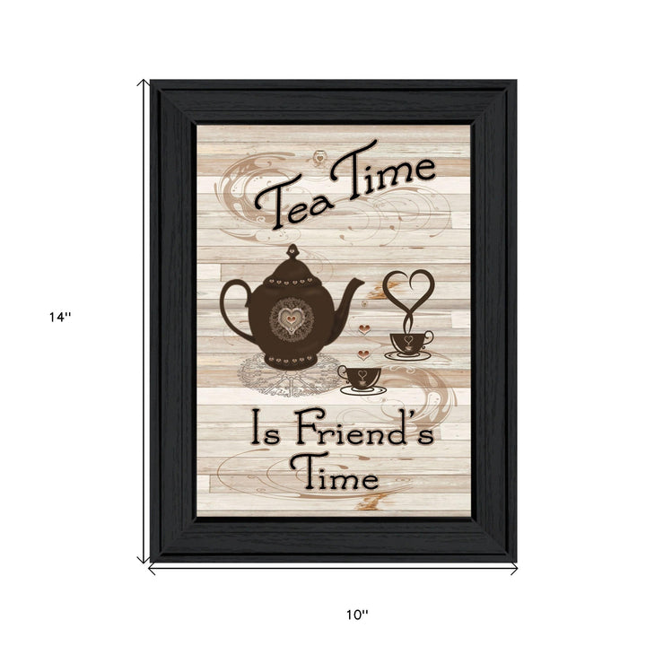 Tea Time 2 Black Framed Print Kitchen Wall Art