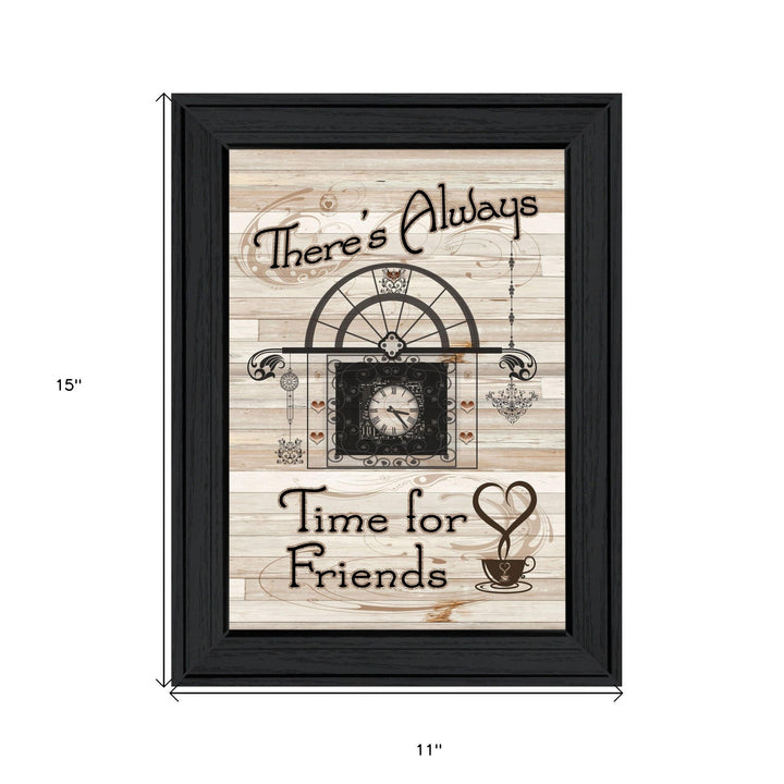 Time for Friends 2 Black Framed Print Kitchen Wall Art