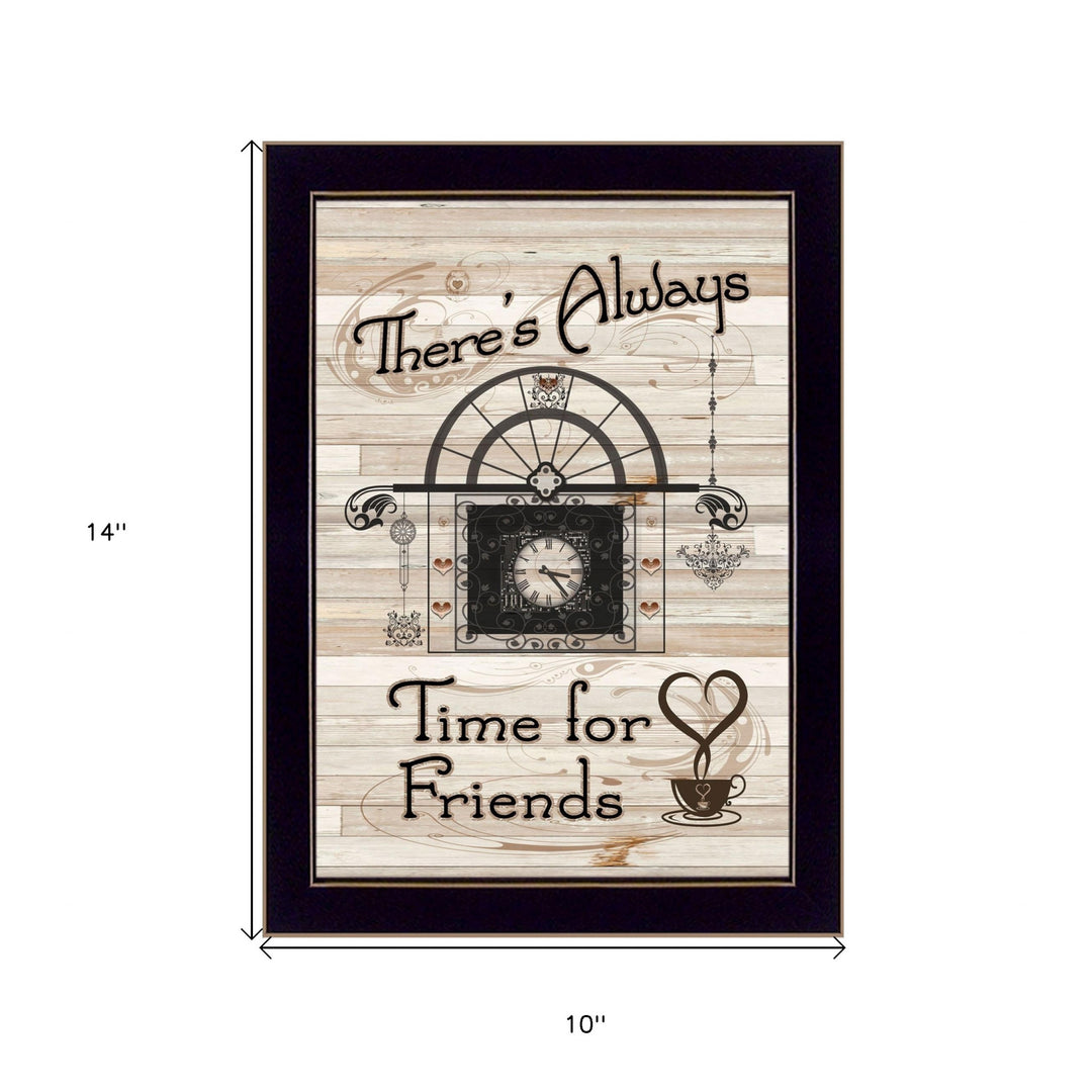 Time for Friends 3 Black Framed Print Kitchen Wall Art