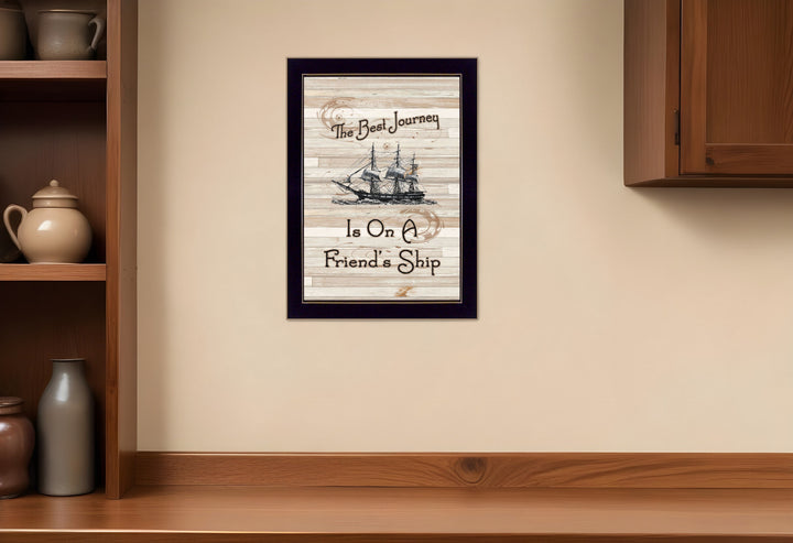 Friendship Journey 2 Black Framed Print Wall Art