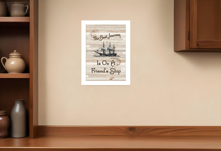 Friendship Journey 3 White Framed Print Wall Art