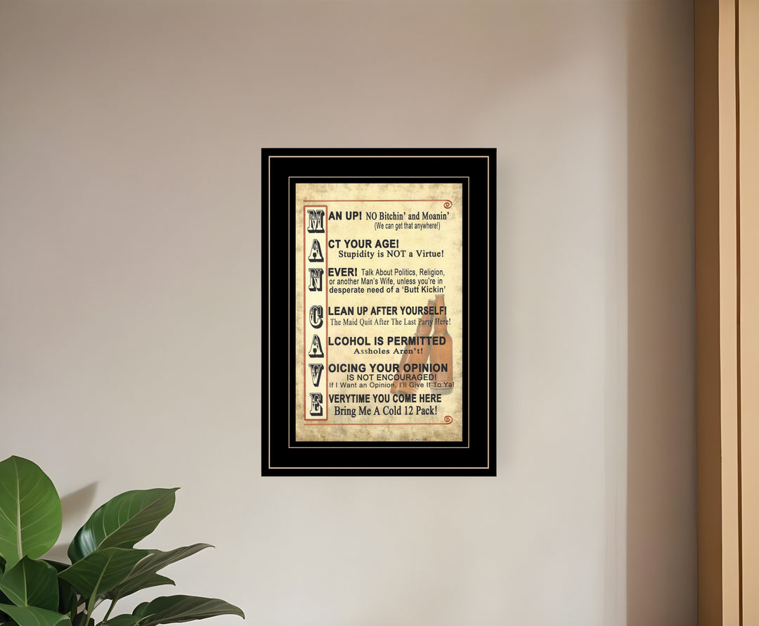 Man Up 1 Black Framed Print Wall Art