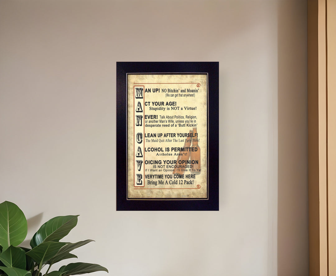 Man Up 2 Black Framed Print Wall Art