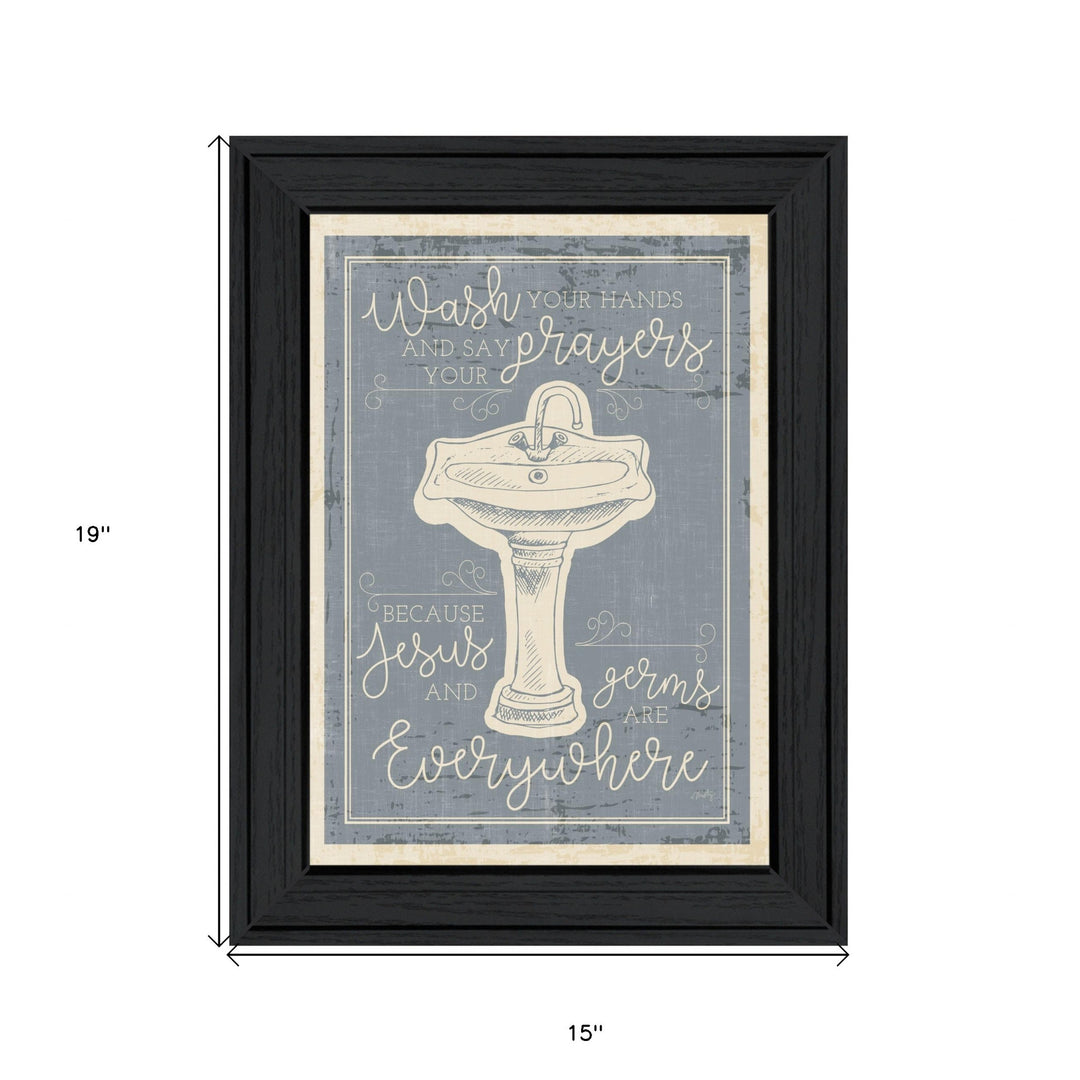 Wash Your Hands 7 Black Framed Print Bathroom Wall Art