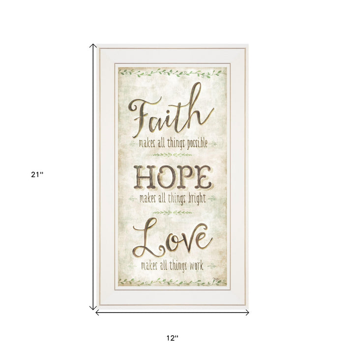 Faith 1 White Framed Print Wall Art