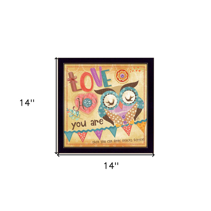 Owl 1 Black Framed Print Wall Art