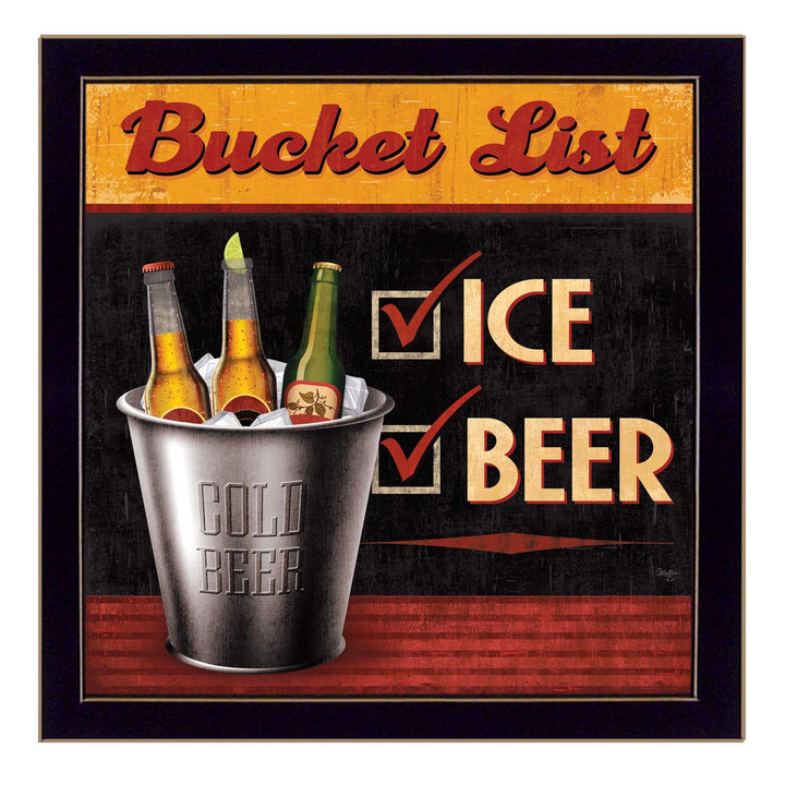 Bucket List Black Framed Print Wall Art