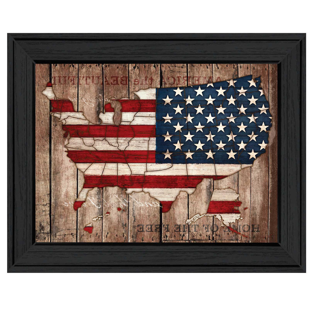 America The Beautiful Black Framed Print Wall Art