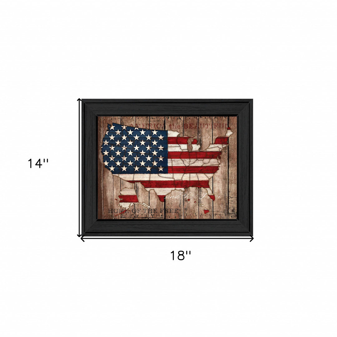 America The Beautiful Black Framed Print Wall Art