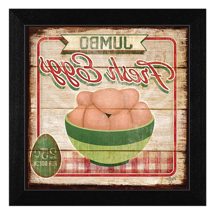 Jumbo Fresh Eggs Black Framed Print Wall Art