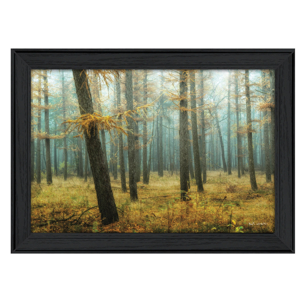 Holterberg in the Mist Black Framed Print Wall Art