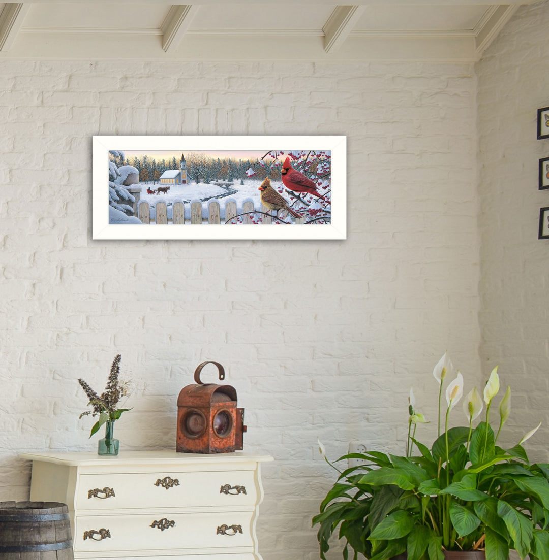 White Crimson Morning 2 White Framed Print Wall Art