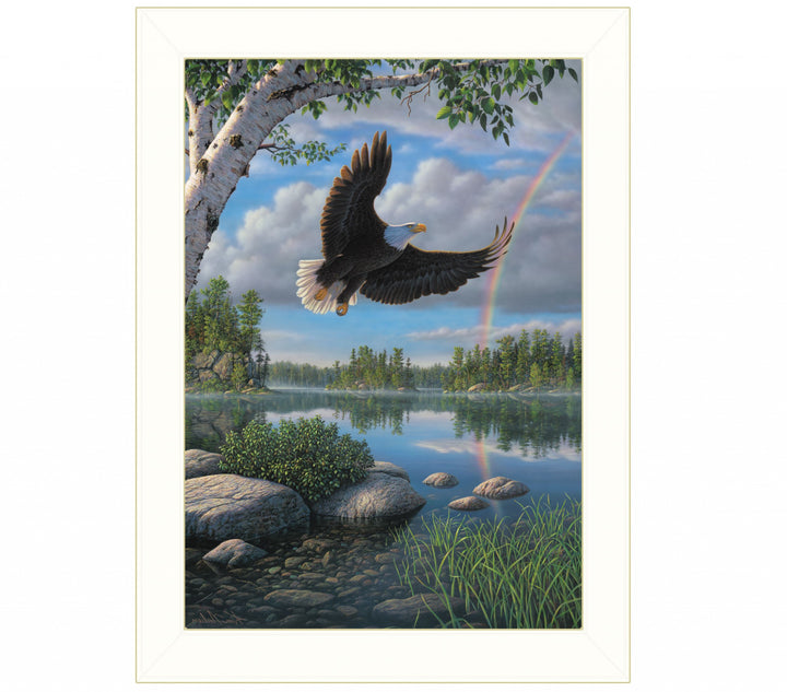 On Eagles Wings 2 White Framed Print Wall Art