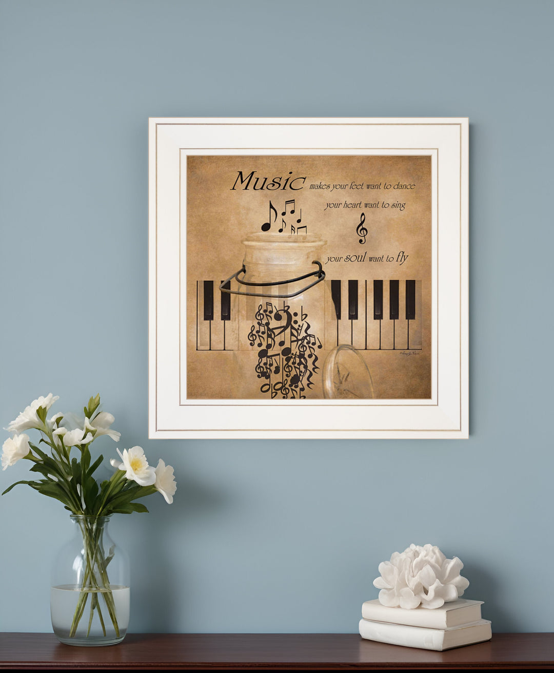 Music 1 White Framed Print Wall Art