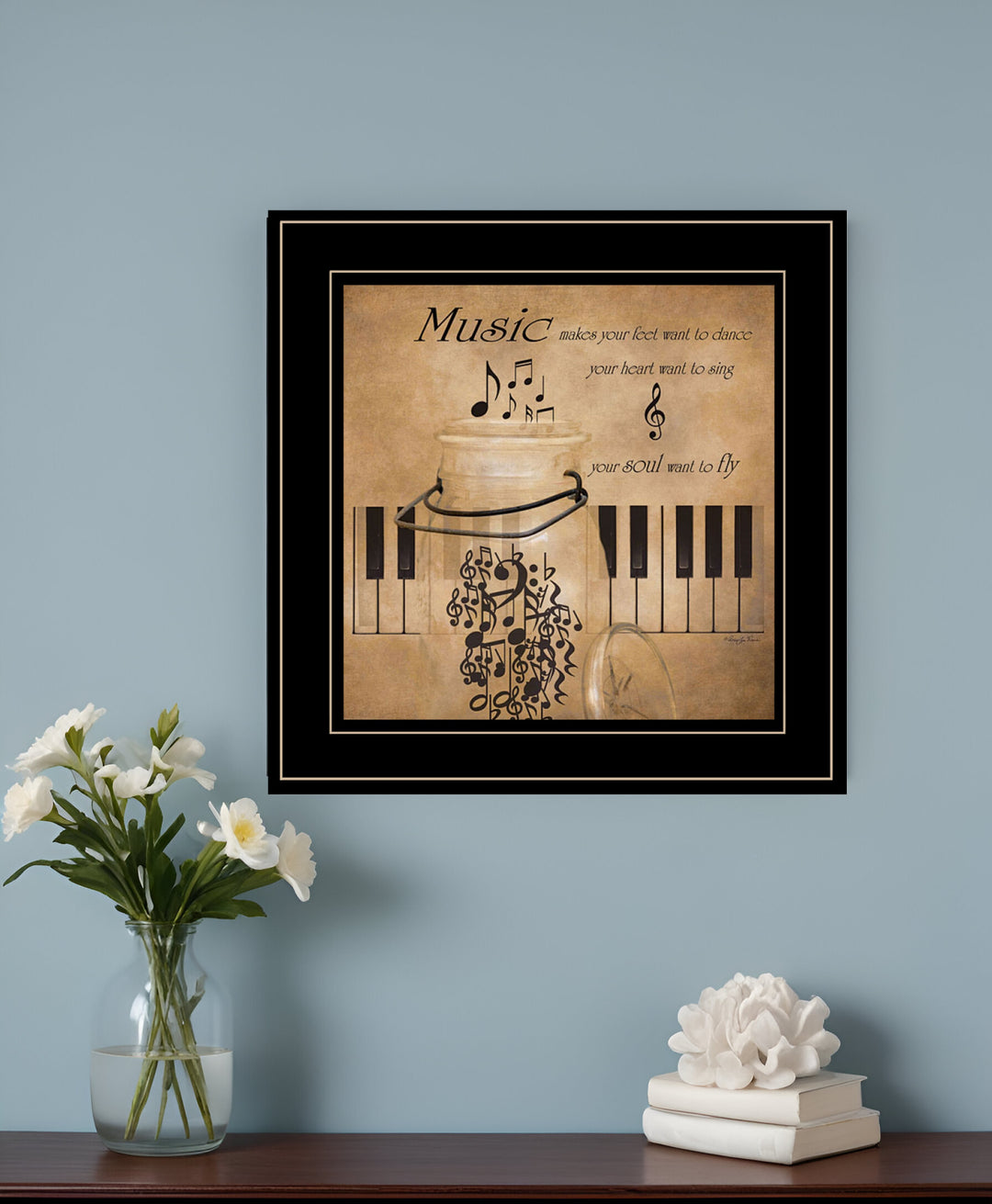 Music 2 Black Framed Print Wall Art