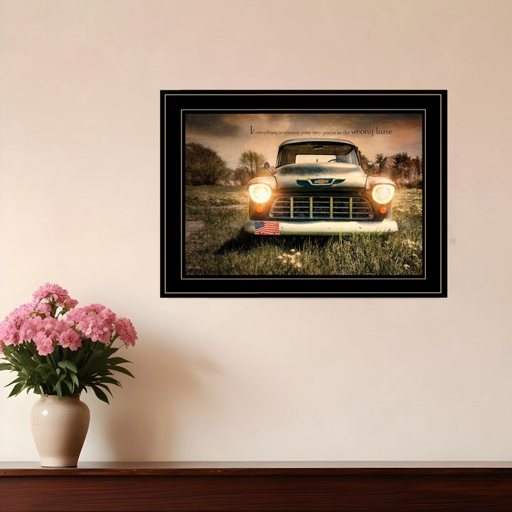 Wrong Lane 2 Black Framed Print Wall Art