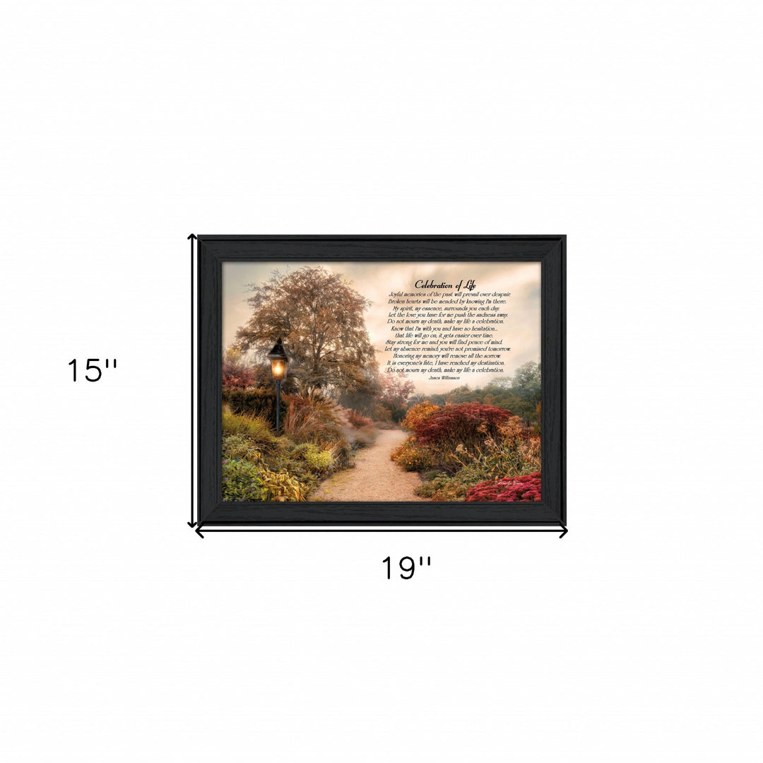 Celebration of Life Black Framed Print Wall Art