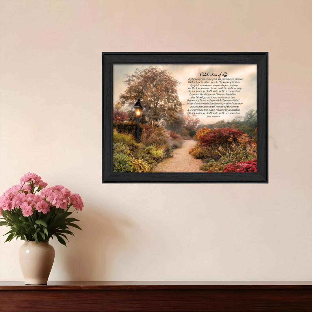 Celebration of Life Black Framed Print Wall Art