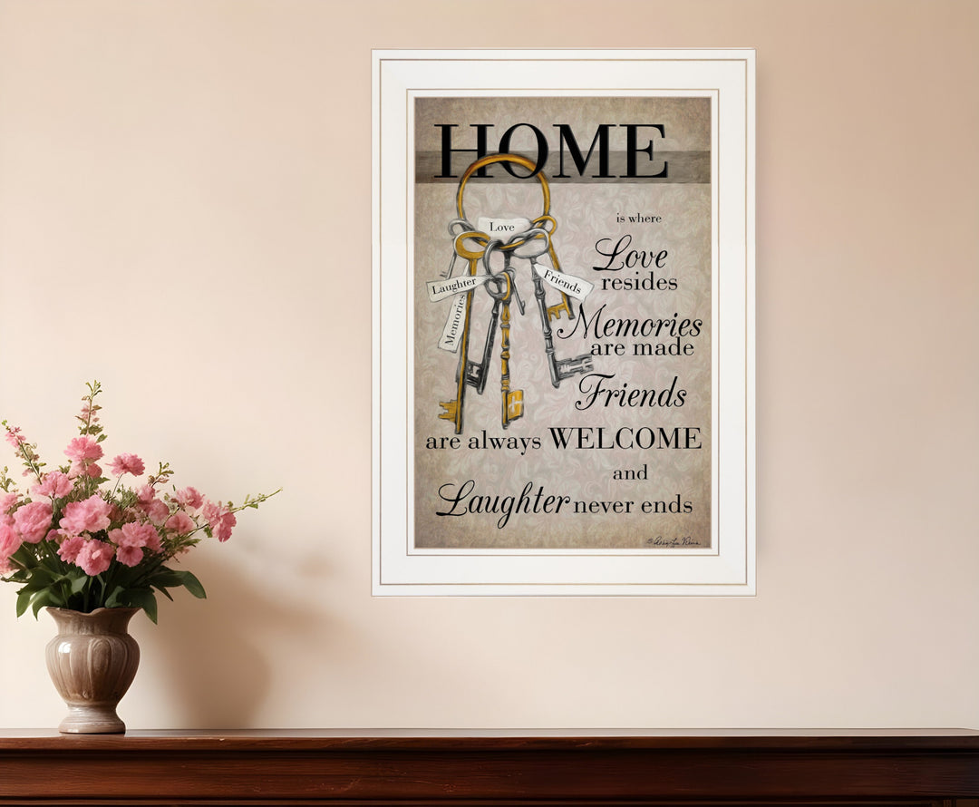 House Keys 1 White Framed Print Wall Art