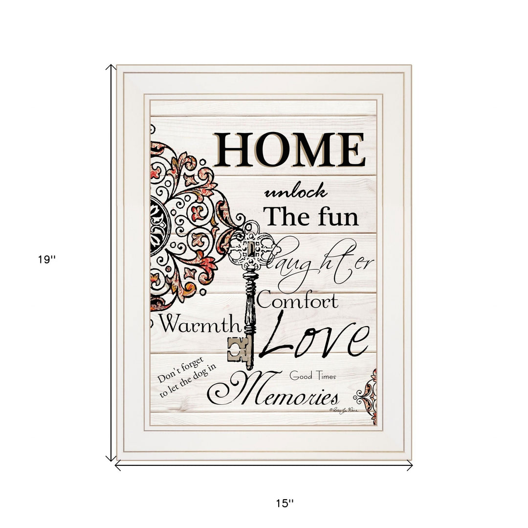 Home or Laughter 1 White Framed Print Wall Art