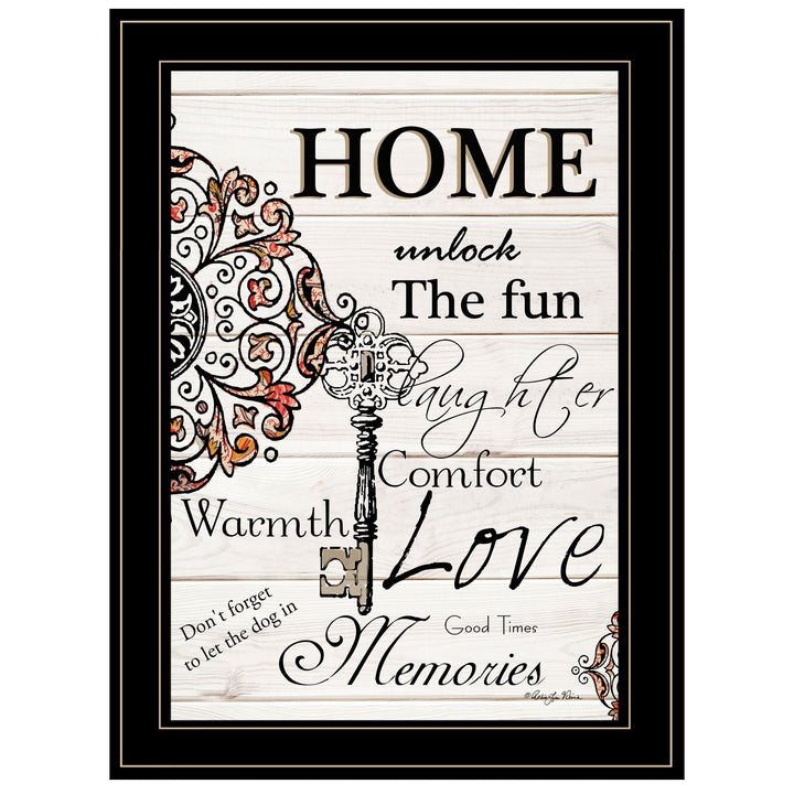 Home or Laughter 2 Black Framed Print Wall Art