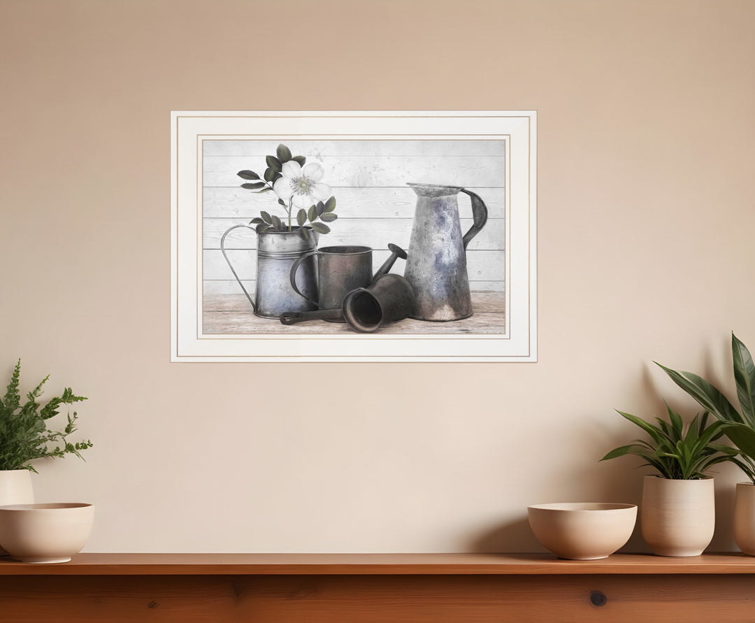 Floral Farmhouse II 1 White Framed Print Wall Art