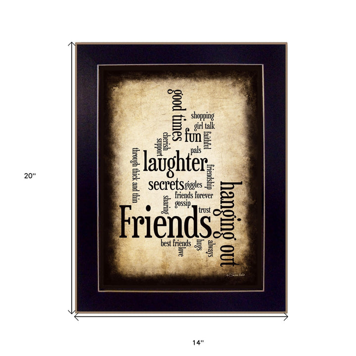 Friends 4 Black Framed Print Wall Art