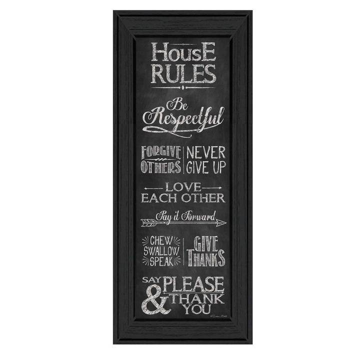 House Rules Black Framed Print Wall Art