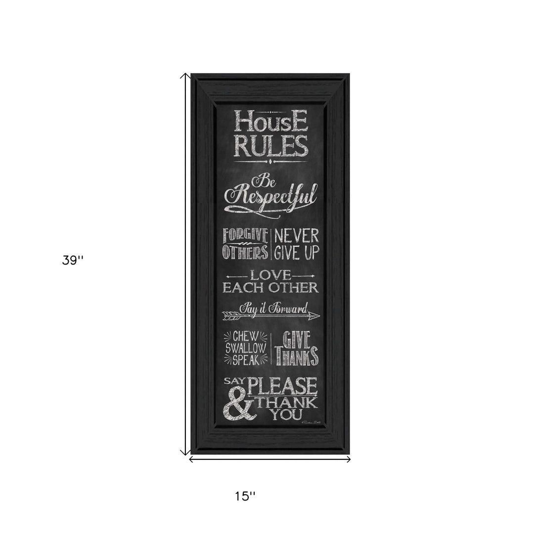 House Rules Black Framed Print Wall Art