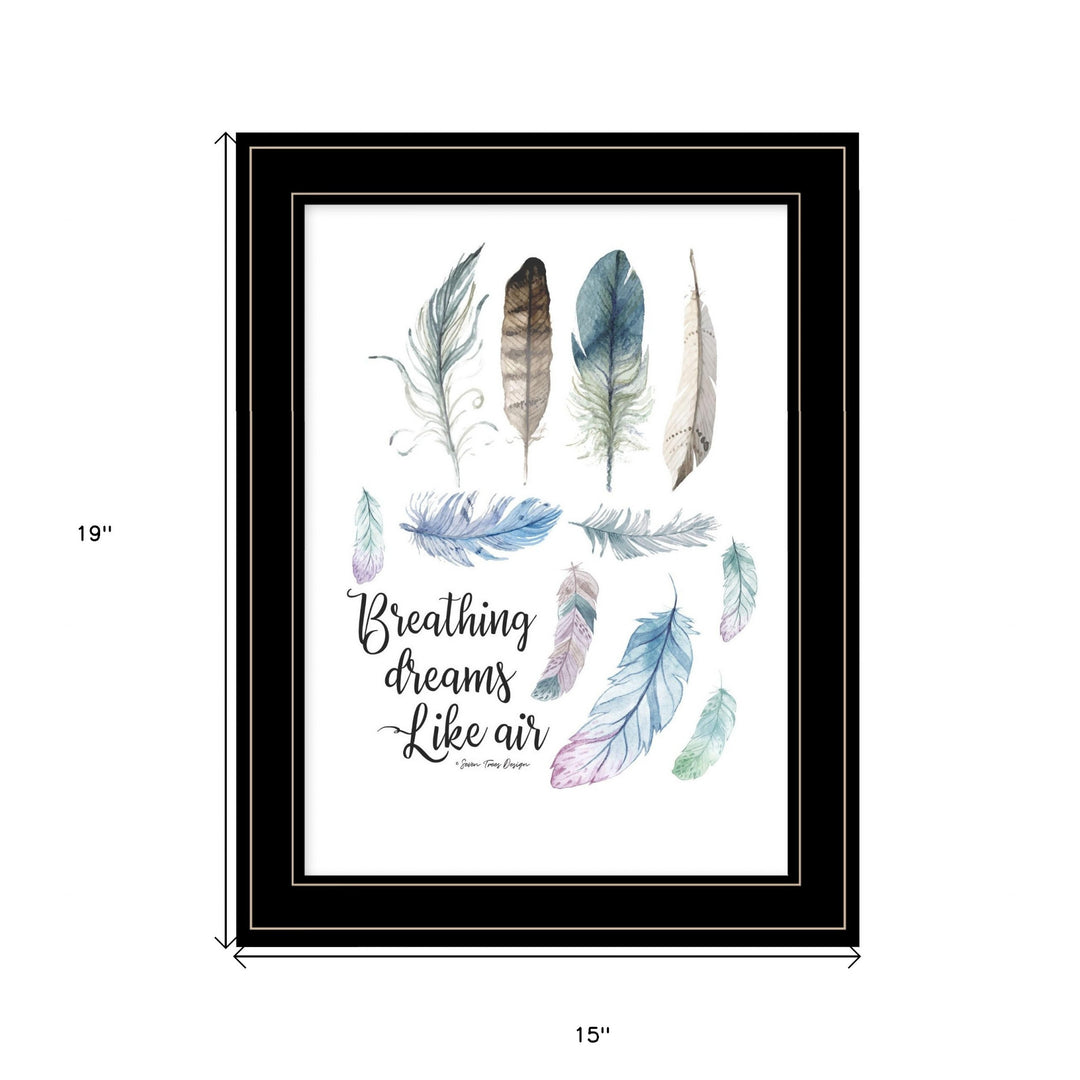 Breathing Dreams Like Air 2 Black Framed Print Wall Art