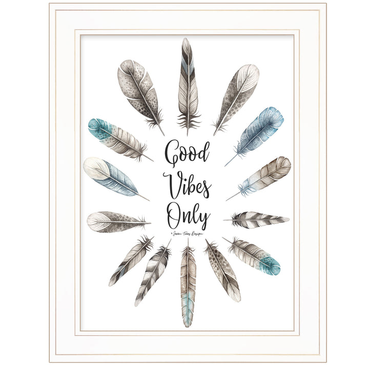 Good Vibes Only 1 White Framed Print Wall Art