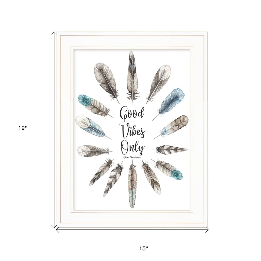 Good Vibes Only 1 White Framed Print Wall Art