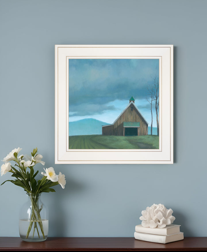 Lonesome Barn 1 White Framed Print Wall Art