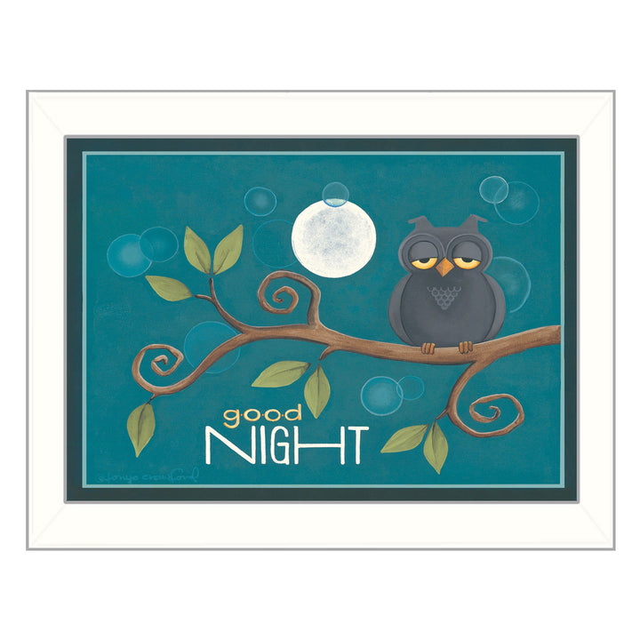 Good Night White Framed Print Wall Art