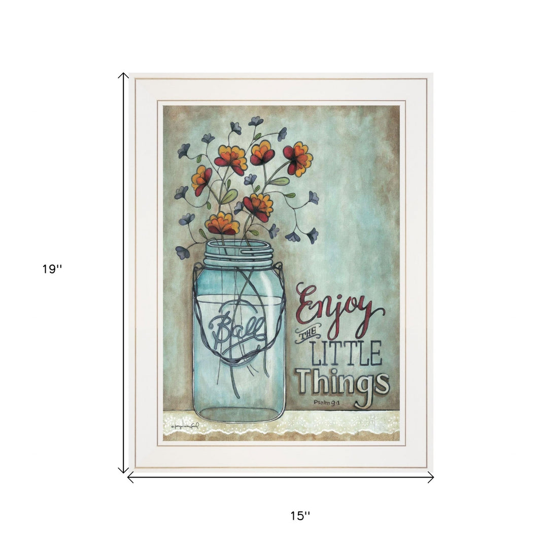 Enjoy the Little Things 1 White Framed Print Wall Art