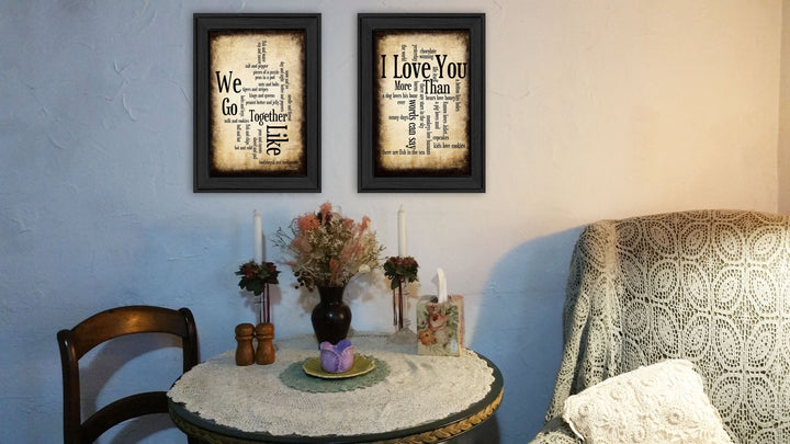 Set Of Two Sentiment Black Framed Print Wall Art