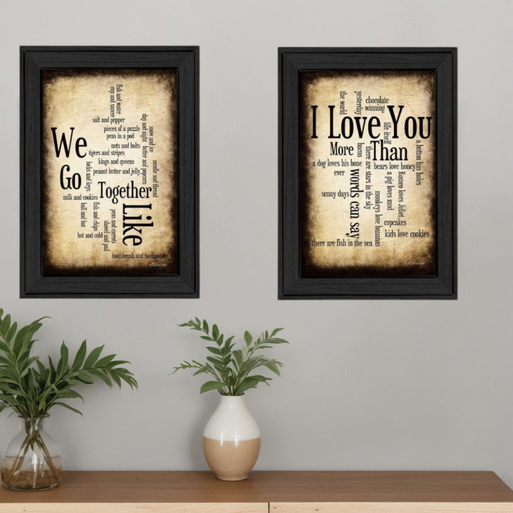 Set Of Two Sentiment Black Framed Print Wall Art