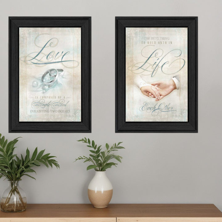 Set Of Two Love 1 Black Framed Print Wall Art