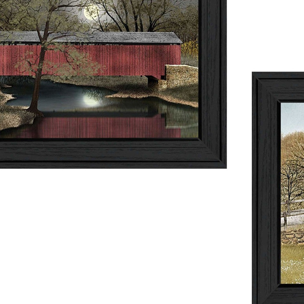 Set Of Two Bridges Black Framed Print Wall Art