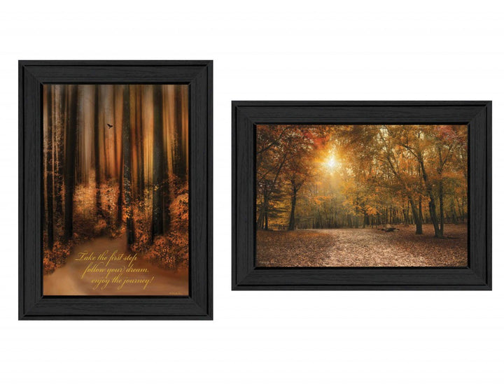 Set Of Two Autumn Black Framed Print Wall Art