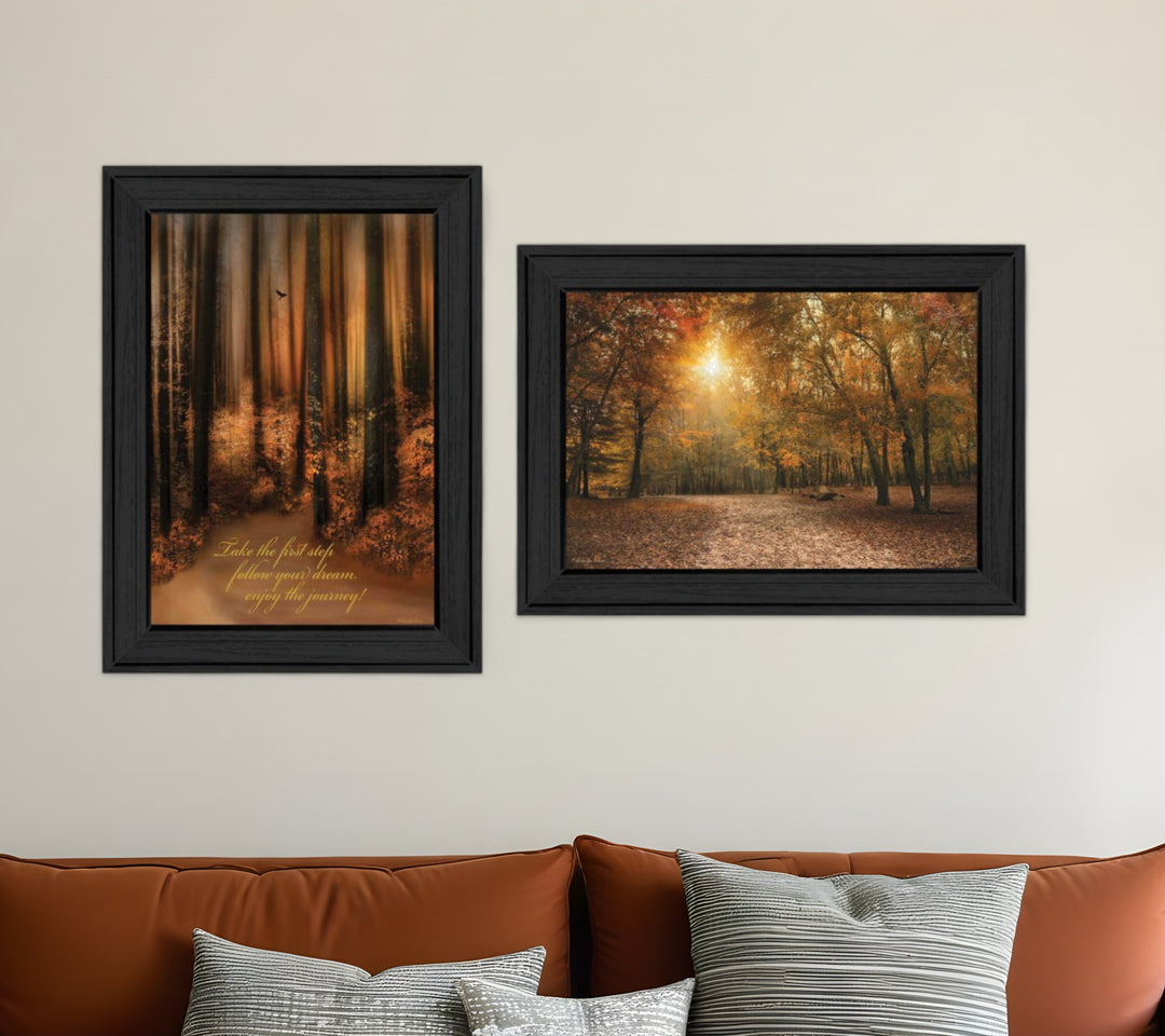 Set Of Two Autumn Black Framed Print Wall Art